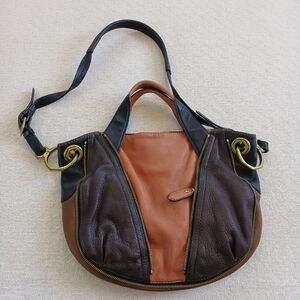 orYANY ♡ leather colorblock crossbody convertible satchel bag y2k